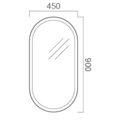 450 x 900mm Oval Anti Fog LED Mirror - Image 3