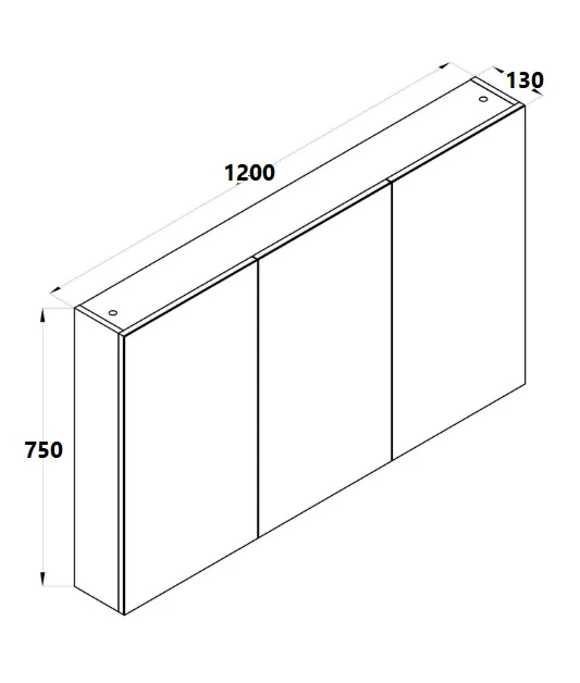 BELLA 1200 Pencil Edge Mirror Cabinet - Image 3