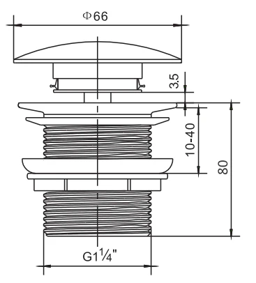 Ceramic White Pop Up Waste - Image 3