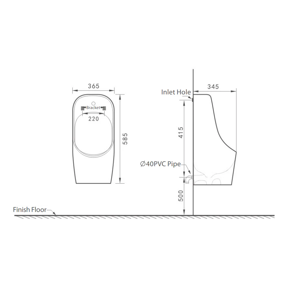 Prince Wall Hung Urinal - Image 3