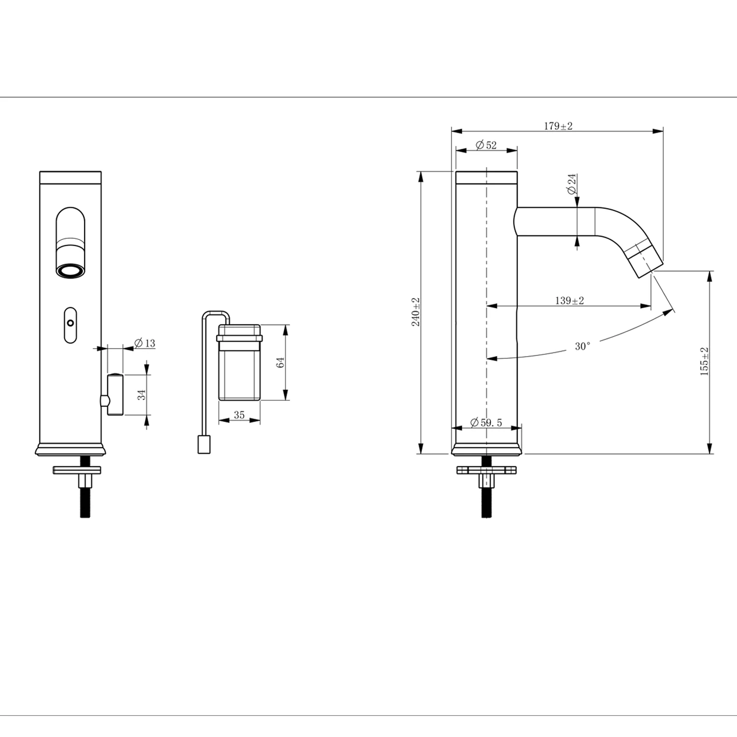 SENSE Auto flow Basin Mixer with sensor - Image 11